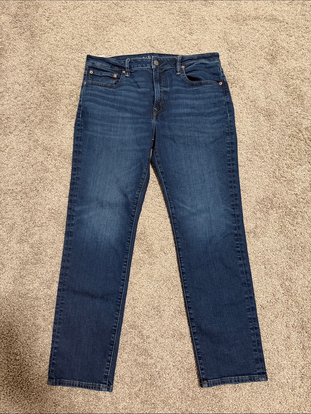 American Eagle Outfitters Men’s Slim Straight Jeans in Dark Blue